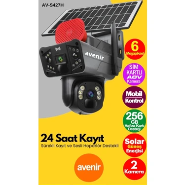AV-S427H Solar Smart Güvenlik Kamerası 4g Sim 6mp 2 Fiyatı