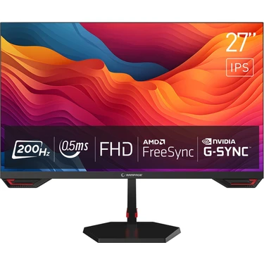 Rampage Crimson 27 inç Oyun Monitörü 200Hz 0.5ms Fast IPS Full HD Çözünürlük ile G-Sync