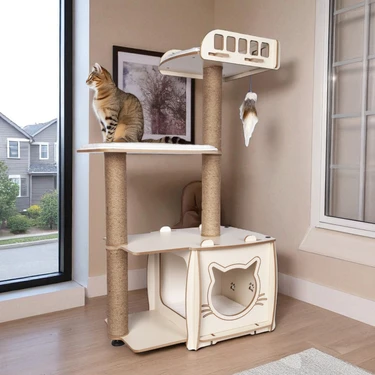 Pati Homes Katlı Yataklı Kedi Tırmalama Evi - Kedi