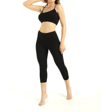 IVYRAE Kadın Bambu Kapri Tayt Nefes Alan Yumuşak Dokulu Slim Fit İç Giyim