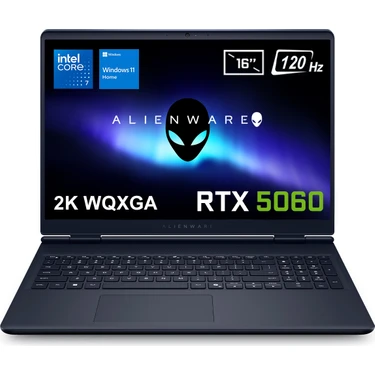 Dell Alienware 16 Aurora Intel Core 7-240H 16GB DDR5 1TB SSD RTX5060 8GB 80W 16 inç 2K WQXGA 120Hz