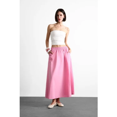 DeFacto Beli Lastikli Cepli Maxi Etek