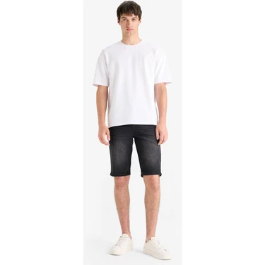 DeFacto Regular Fit Jean Bermuda Şort