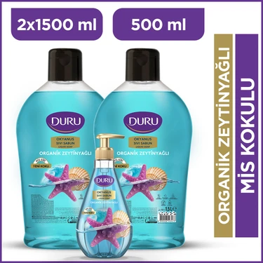 Duru Organik Zeytinyağlı Okyanus Vegan Sıvı Sabun 1,5+1,5+500