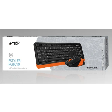 A4Tech FG1010 Nano  Alıcı 2000DPI Kablosuz Multimedia Türkçe Klavye + Mouse Seti -
