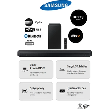 Samsung 3.1.2 Kanal Ile Her Yönden Kusursuz 3 Boyutlu Ses Q Serisi Dolby Atmos Ve Dts:x 360w