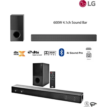 Lg 600w Yüksek Ses Ve İade, 4.1 Kanal Sinema Deneyimi, Kablosuz Bluetooth Optik, Hdmı Ve Usb Ses