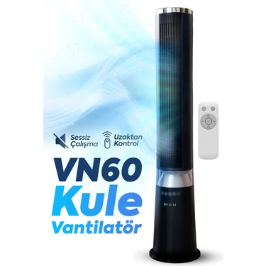 Dijitsu VN60 Kule Tipi Vantilatör Yeni Nesil Modern Ve Sessiz | Uzaktan Kumandalı | Sağa Sola
