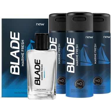 Blade Marine Fresh Edt Erkek Parfüm 70 Ml & Alüminyumsuz Deodorant 3x150