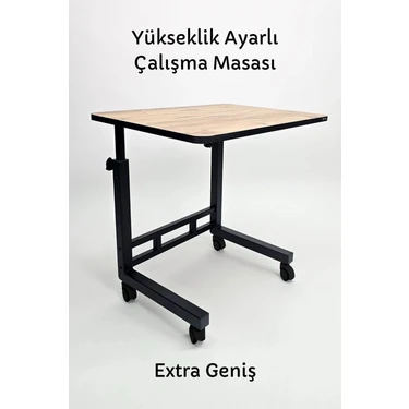 Forada Home & Style Yükseklik Ayarlı Laptop Masası - Extra Geniş Çalışma Masası -  (50X70