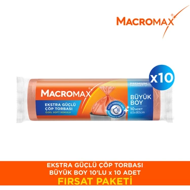  Ekstra Güçlü Çöp Torbası Büyük Boy 10'lu Paket