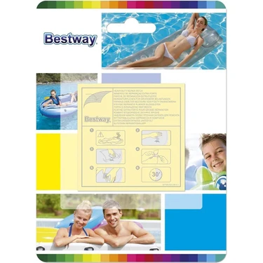 Bestway Tamir Seti Şişme Ürünler İçin Kendinden Yapışkanlı Onarım Yaması 10 Adet 6,5x6,5