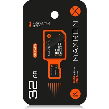 Maxron 32 GB Hafıza Kartı Adaptör Dahil Up To 100