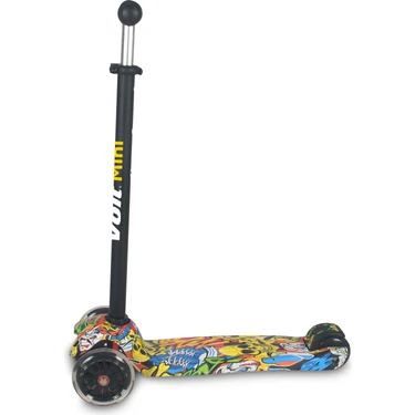 Voit 3 Tekerlekli Işıklı Scooter Graffıtı 77 Çocuk Kullanımı İçin Katlanabilir ve