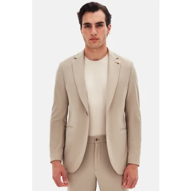 Twn Slim Fit Bej Düz Takim Elbise