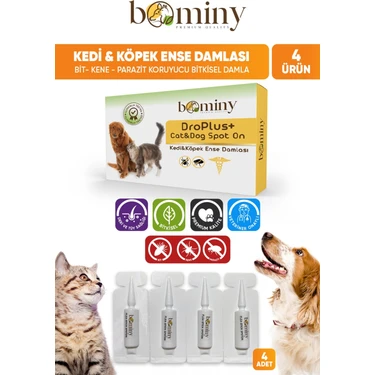 Kedi Köpek Dış Parazit Ense Damla Hijyen Tüy ve Deri Bakımı 4 Adet 1 Ml Dış Parazit