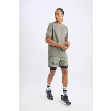 DeFacto Slim Fit Dar Kesim Fermuarlı Telefon Cepli Sporcu Taytlı Şort