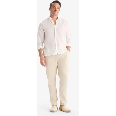 DeFacto %100 Pamuk Jogger Fit Beli Bağcıklı Lastikli Dar Paça Cepli Pantolon
