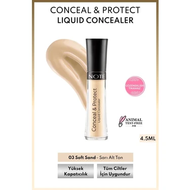 Note Cosmetics Conceal & Protect Concealer Likit Göz Altı Kapatıcısı - 03 Soft