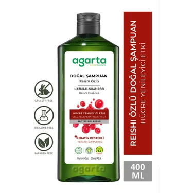 Agarta Doğal Reishi Şampuan - Tüm Saç Tipleri için Besleyici ve Onarıcı Etki, 400 ml, Bitkisel