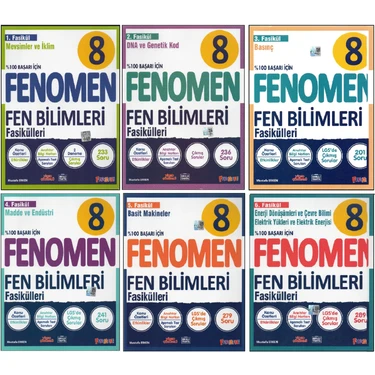 Fenomen Yayınları 8. Sınıf Fen Bilimleri Fasikülleri 6 Kitap LGS Hazırlık İçin 680