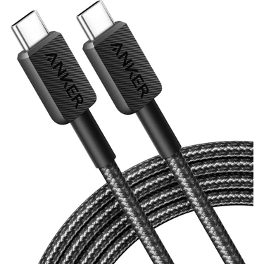 Anker 322 Usb-C To Usb-C 1.8m Şarj/data Kablosu - Siyah - 60W Güç Destekli - A81F6 (Anker Türkiye