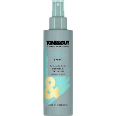 Toni&Guy Deniz Tuzu Etkili Saç Şekillendirici Sprey 200 ml - Tüm Saç Tipleri için Doğal Dalga