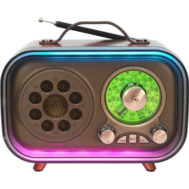 UltraTekno M-1315BT Bluetooth Subwoofer'lı Retro Radyo Şarjlı 3 Band Fm/am/sw Vintage Hoparlör USB