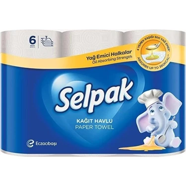 Selpak 6 Lı Pk Extra Kağıt Havlu 3 Katlı Yağ Emici