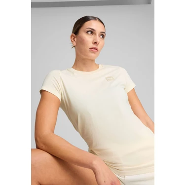 Puma ESS ELEVATED Tee Krem Kadın Kısa Kol
