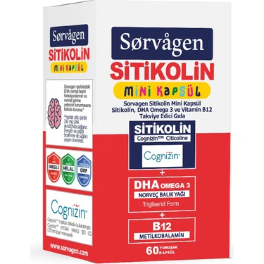 Sorvagen Sitikolin Mini Kapsül Balık Yağı 60