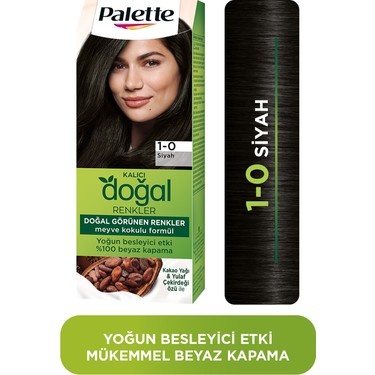 Palette Doğal Renkler 1-0 Siyah Saç Boyası Kakao Yağı & Yulaf Çekirdeği Özü