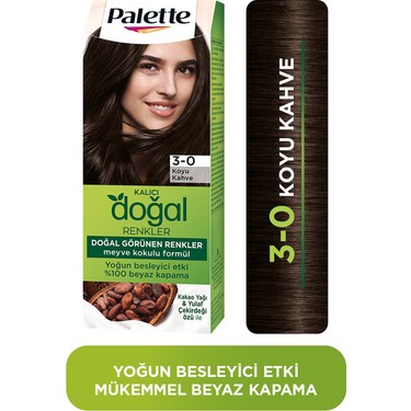 Palette Doğal Renkler 3-0 Koyu Kahve Saç Boyası Kakao Yağı & Yulaf Çekirdeği Özü