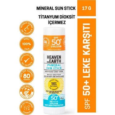 Heaven On Earth Suya Dayanıklı Mineral Güneş Koruyucu Stick SPF50+ / Pa++++