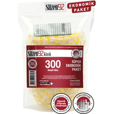 Süzen 92 Klasik Ekonomik Paket 300 Adet Sigara