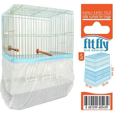 Fit Fly Kapalı Lüx Kuş Kafesi Tülü Small Lastikli Beyaz Kafes Tülü 45 cm
