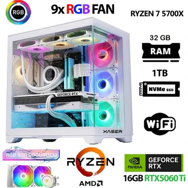 Xaser SOVAX60 Ryzen 7 5700X 32GB Ram 1tb M.2 Nvme SSD 16GB Fiyatı