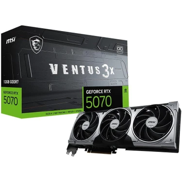 Msı Geforce Rtx 5070 12G Ventus 3x Oc 12GB Gddr7 192 Bit Dlss 4 Ekran