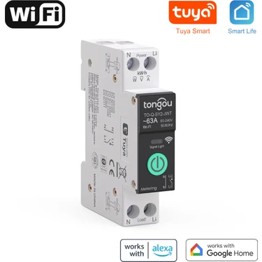 Novato 63 Amper WiFi Akıllı Sigorta - Güç Ölçüm Özellikli (Tuya, Smart Life
