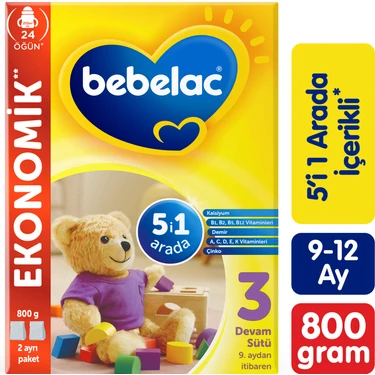 Bebelac 3 Devam Sütü 9-12 Ay 800