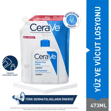 CeraVe Nemlendirici Losyon 473 ml 3 Temel Seramid ve Hyalüronik Asit ile Derinlemesine