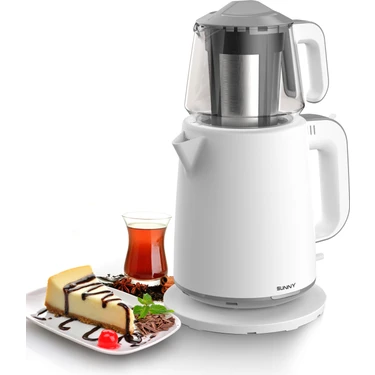 Sunny Pasha Çay Makinesi ve Kettle 1,8 lt Beyaz Renkli Metal Gövde ile Hızlı