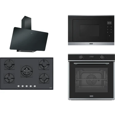 Franke 4&#x27;lü Ankastre Set - Fpj 915 V Bk A / Fhns 905 4g Tc Bk C / Marıs Fma 86 H Xs / Fsm 25 Mw Xs