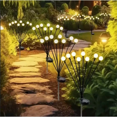 Solar 8 Top Sarı Işık Ateş Böceği LED Bahçe Aydınlatma Solar Bahçe