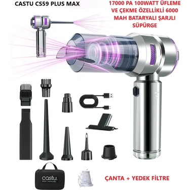 Castu CS59 Plus Max 17000 Pa 100 Watt Şarjlı