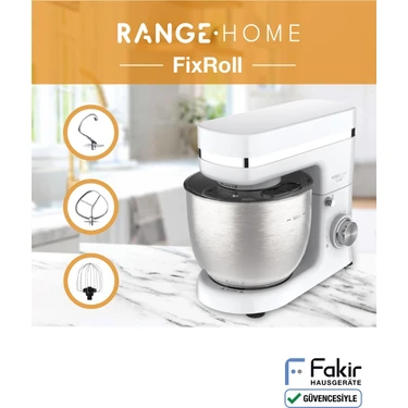 Fakir Range Fixroll Mutfak Şefi 1500 W Güçlü Motor 5 L Paslanmaz Çelik Hazne Beyaz