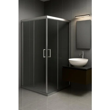 Durul Duşakabin Füme Temper Cam Elegant Seri Kare Krom Profil - Yükseklik: 190