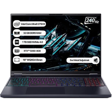 Acer Predator Helios Neo 16 NH.QVUEY.001 Core Ultra 9 275HX 32GB 1tb SSD RTX5060-8GB 16" Wqxga