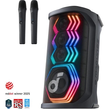 Anker Soundcore Rave 3S 200W Yapay Zeka Destekli Karaoke Parti Hoparlörü - Ritme Duyarlı Işık
