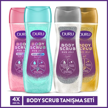 Duru Body Scrub Duş Jeli Tanışma Seti 4x450 Ml (Gold-Crystal-Pink Delight-Ice